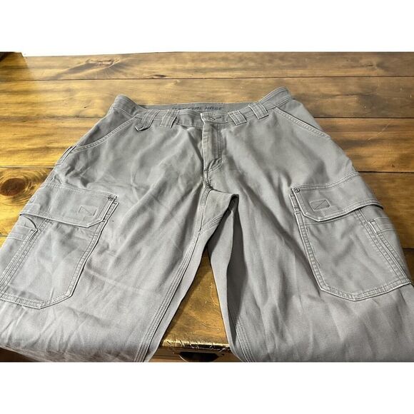 Duluth Trading Co Pants Men's Olive 34x30 Cargo Pocket Flex Fire Hose Workwear - Picture 3 of 10